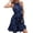 C1-Blue1196, variant on Dot Print Mini Dress For Women Halter Neck Pleated Skirt Waist Tie Vacation Short Sundress