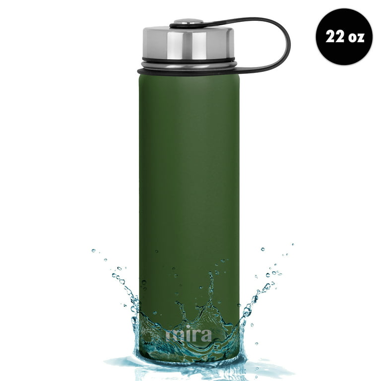 MIRA 40 Oz Stainless Steel Vacuum Insulated Wide Mouth Water Bottle, Thermos Keeps Cold for 24 hours, Hot for 12 hours, Double Walled Powder  Coated Travel Flask