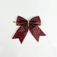 thumbnail image 4 of 12 PCS 3.54 in Wreath Bows, Small Xmas Decorative Sequin Ties, Bow Ornaments for Home Party Christmas Wreaths, Chandeliers, Gift Wrap （Watermelon Red）, 4 of 8