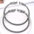 thumbnail image 3 of Xingzhi Alloy Man Bracelet Portable Stylish Open End Engraved Bangle Jewelry Gold Type 1, 3 of 6