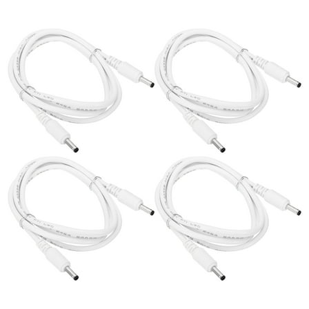 Uxcell 3Ft Male to Male 3.5x1.35mm DC Power Extension Cable, 4 Pcs 24AWG Wire Adapter Connector Charging Cord, White