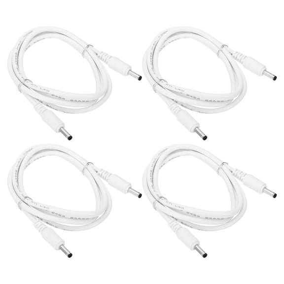 Uxcell 3Ft Male to Male 3.5x1.35mm DC Power Extension Cable, 4 Pcs 24AWG Wire Adapter Connector Charging Cord, White