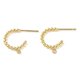 thumbnail image 1 of Brass Ring Stud Earring Findings Half Hoop Earring Findings with Vertical Loops Real 18K Gold Plated 15.5x19x2mm Hole: 1.4mm Pin: 0.7mm, 1 of 2