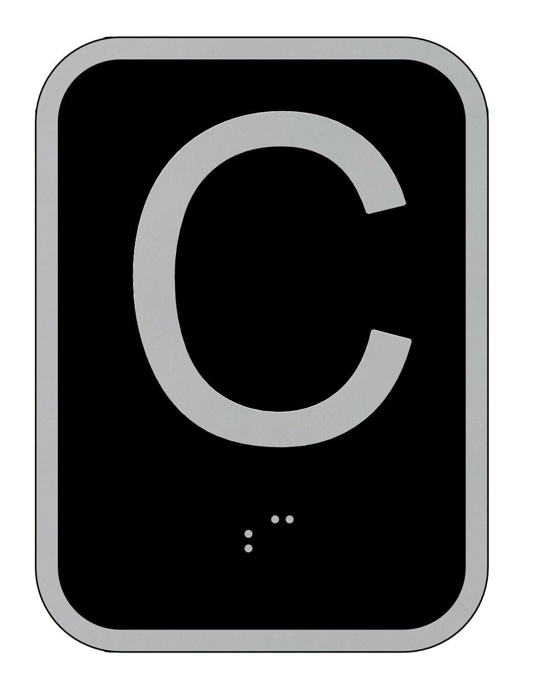 Elevator floor number C sign Elevator Jamb Plate C ( 3x4, cast Iron