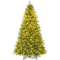 Gymax Pre-Lit 6' Artificial PVC Christmas Tree Hinged 560 LED Lights Metal Stand