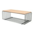 thumbnail image 6 of LeisureMod Rectangular Coffee Table with Ash Wood Veneer Top and Powder-Coated Steel Base Wireframe Design with Crossbars Walden Collection in Black, 6 of 14