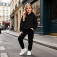 thumbnail image 2 of Toddler Girls' Outfits Kids Long Sleeve Hoodie Sweatshirt Pants Casual Solid Outfit For Big Sweatsuits 9-10 Years, 2 of 4