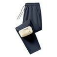 thumbnail image 2 of LWavelet Men's Fleece Lined Tapered Joggers Drawstring Waist Cuffed Ankle Warm Fabric Comfortable Cold Weather Lounge Pants Blue S, 2 of 3