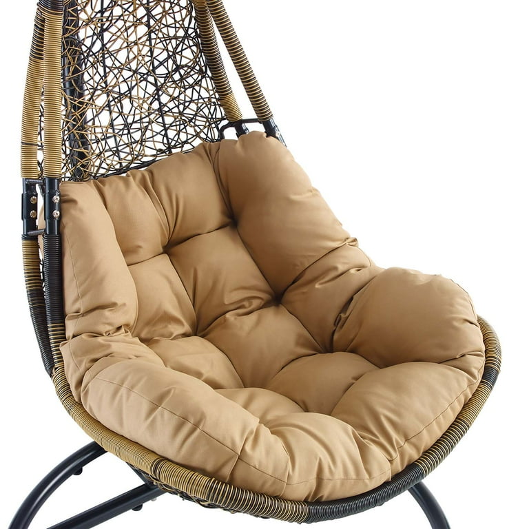 Modway Abate Wicker Rattan Outdoor Patio Swing Chair in Black