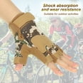 thumbnail image 4 of Uxcell Men's Outdoor Fingerless Gloves Half Finger Gloves Breathable Workout Gloves Desert Camo 1Pair XL, 4 of 6