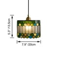 thumbnail image 5 of Kiven Plug in Pendant Light, Antiqued Stained Glass Hanging Light Fixture with Brass Lamp Holder, Dimmable Pendant Light for Reading Hallway Kitchen Island Bedroom, 5 of 7