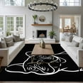 thumbnail image 4 of 6x9 Area Rugs for Living Room, Black Dog Non Slip Area Rugs for Kitchen Bedroom Entryway, Simple Cartoon Cute Animals Love Heart Art Washable Carpet Runner Rug Floor Mats for Bedroom Home Decor, 4 of 9