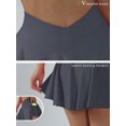 thumbnail image 6 of Womens Tennis Skirt with inner Shorts Pockets Shorts Crossover High Waisted Athletic Skorts Skirts for Golf Running Workout and Yoga Sports Activewear Dark grey L, 6 of 7