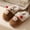 Brown, variant on Cherry Bear Fluffy Slippers for Women, Open Back Warm Non-Slip Indoor House Shoes, Plush Furry Winter Home Footwear with Soft Cushioned Sole, Cute Cozy Slippers for Bedroom Daily