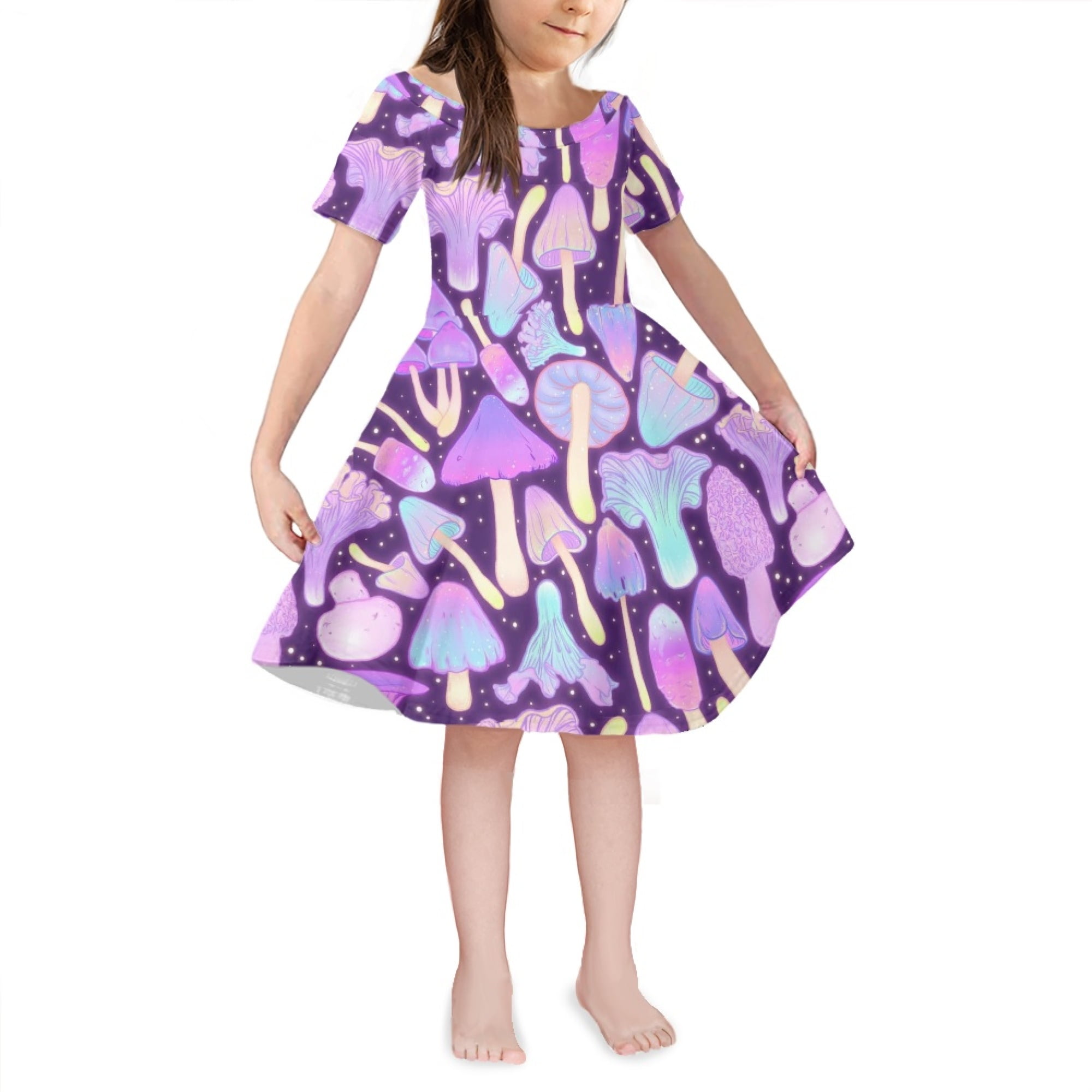 NETILGEN Pink Axolotls Sakura Design Teen Girl Dresses for School Dance