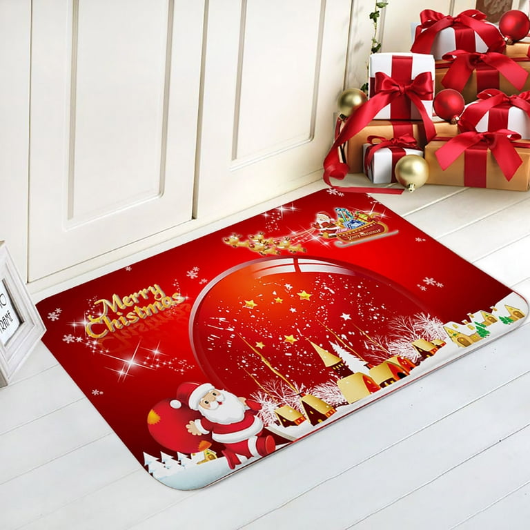 1pc Christmas Welcome Mat, Non-slip And Washable Winter Rug For Front Door  Indoor Outdoor Entrance Decor