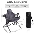 thumbnail image 3 of Hammock Camping Folding Chair for Outdoor with Adjustable Back and Padded Seat, Grey, 3 of 12