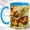 Blue, variant on Amber Acorn Coffee Mug, Fall Nature Mug, Ceramic 11 oz