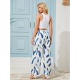 thumbnail image 2 of Valcatch Women Wide Leg Pants High Waisted Palazzo Pants Beach Work Casual Flowy Tie Knot Trousers with Pockets, 2 of 9