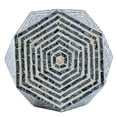 thumbnail image 3 of Taburete de mesa Accent Benzara, hexagonal, 46 cm, azul y blanco, 3 of 5