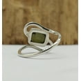 thumbnail image 2 of 100% NATURAL MOLDAVITE GEMSTONE | 925 Sterling Silver | Gifts for Her | Lovely Shank Style Ring | Moldavite Ring | 5-6 mm Size Square Shape, 2 of 6