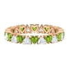 2.5 CT Heart Shape Peridot and Moissanite Full Eternity Ring, August Birthstone Ring,14K Rose Gold, Size:US 11.50