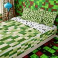 thumbnail image 3 of Erosebridal Vibrant Dual Green Checkerboard Zipper Twin Comforter Sets with Fitted Sheet and 2 Pillowcases,Light Sage Square Secondary Tile Zipper Bedding Set,Emerald Cream,4-Piece,Reversible, 3 of 6