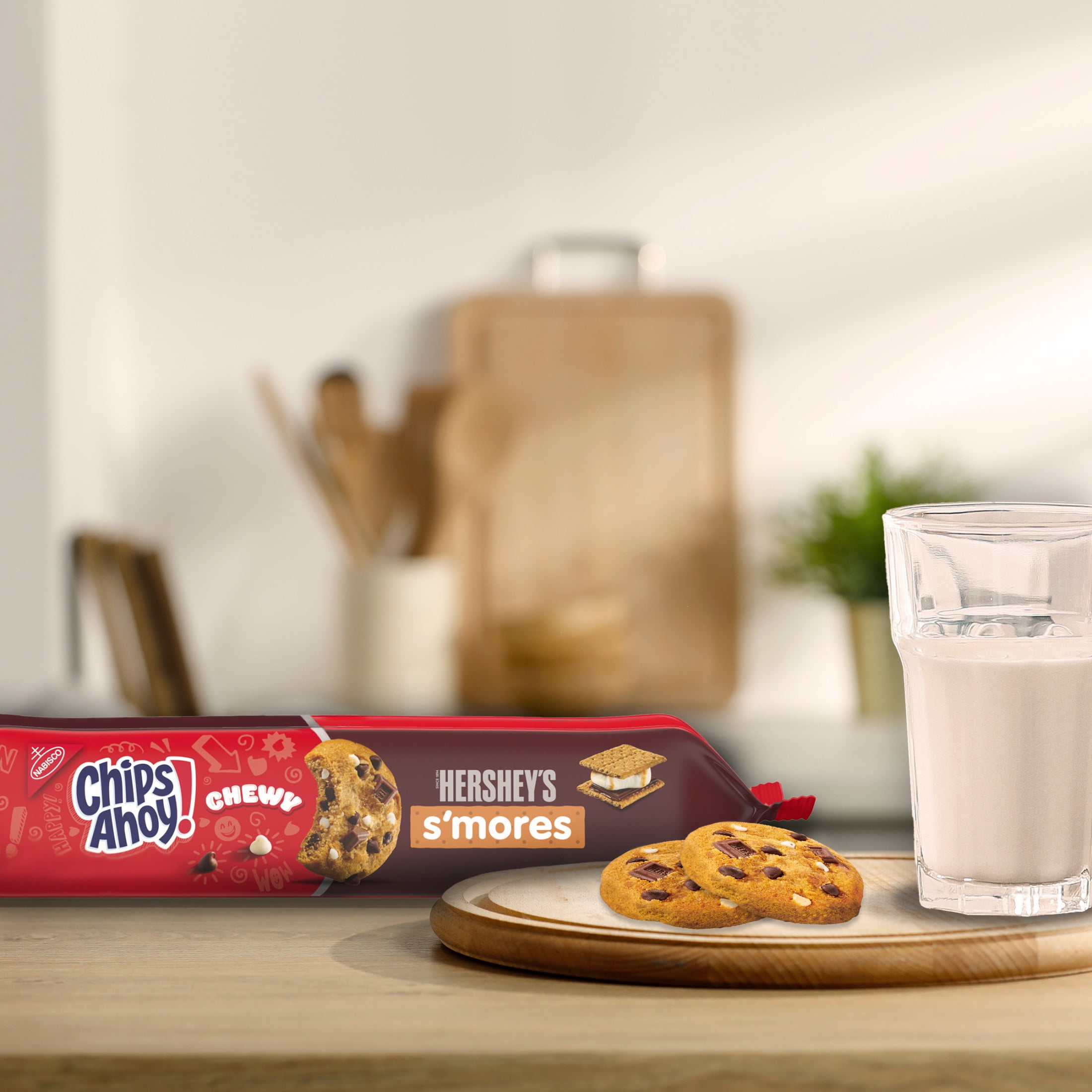 (2 pack) CHIPS AHOY! Chewy Hershey's S'mores Milk Chocolate Chip Cookies, Limited Edition, 9.6 oz Packs