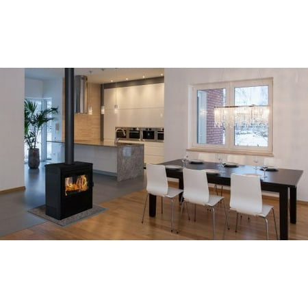 Vision See Thru Wood Burning Stove In Metallic Black Walmart Com
