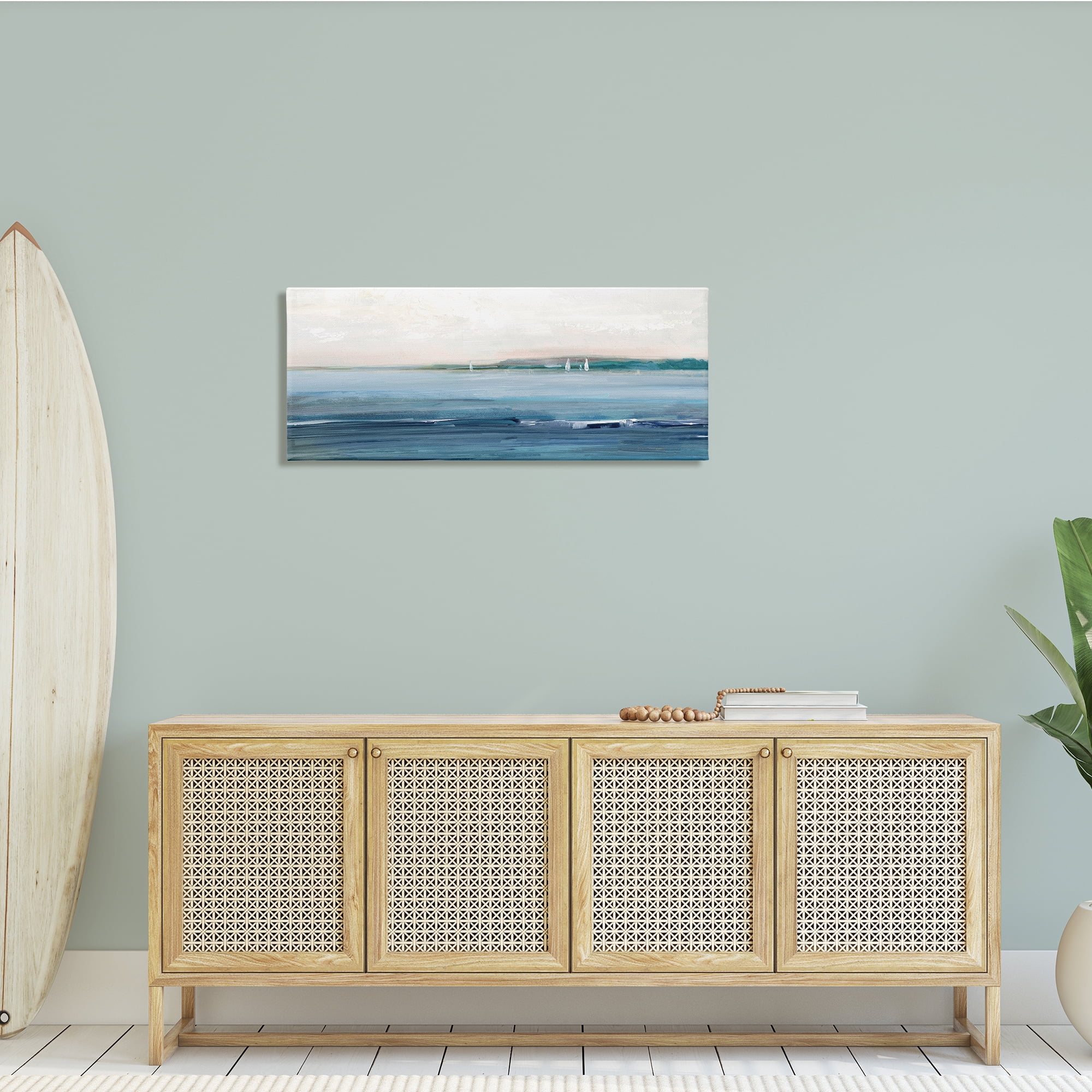 Stupell Indtries Morning Sky Abstract Nautical Ocean Landscape Distant Boats,40 x 17,Design by ​Sally Swatland