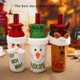 thumbnail image 3 of Naiovety Funda para botella de vino con cordón de alce, de comedor de felpa, ropa de lentejuelas, decoración del hogar, bolsa de Kits de decoración para fiestas Muñeco de nieve, 3 of 6