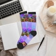 thumbnail image 6 of KLL Colorful Purple Cosmos Flower Print Cool Socks Men's Women's Crew Socks Funny Crazy Novelty Stockings, 6 of 7