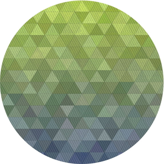 Ahgly Company Machine Washable Indoor Round Transitional Avocado Green Area Rugs, 7' Round