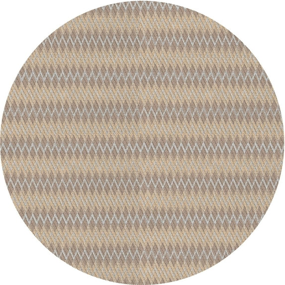 Ahgly Company Machine Washable Indoor Round Transitional Dark Almond Brown Area Rugs, 3' Round