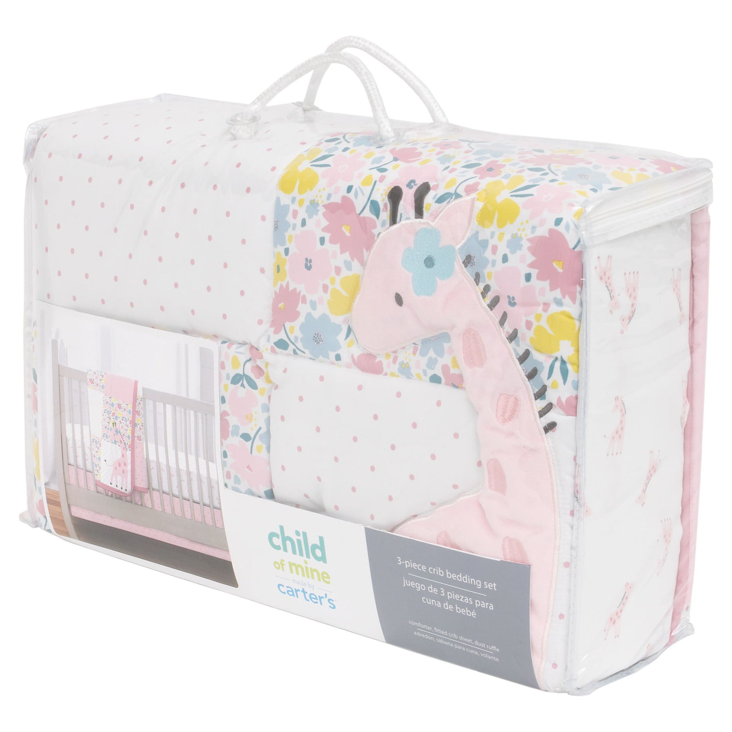 Carter s Child of Mine Giraffe Girl 3pc Crib Set Walmart