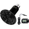 Simple Deluxe 100W 1-Pack Ceramic Heat Emitter, No Light Emitting Light Bulbs with Digital-Thermometer, Ceramic Heat Lamp for Reptiles, Snake, Lizard, Spider