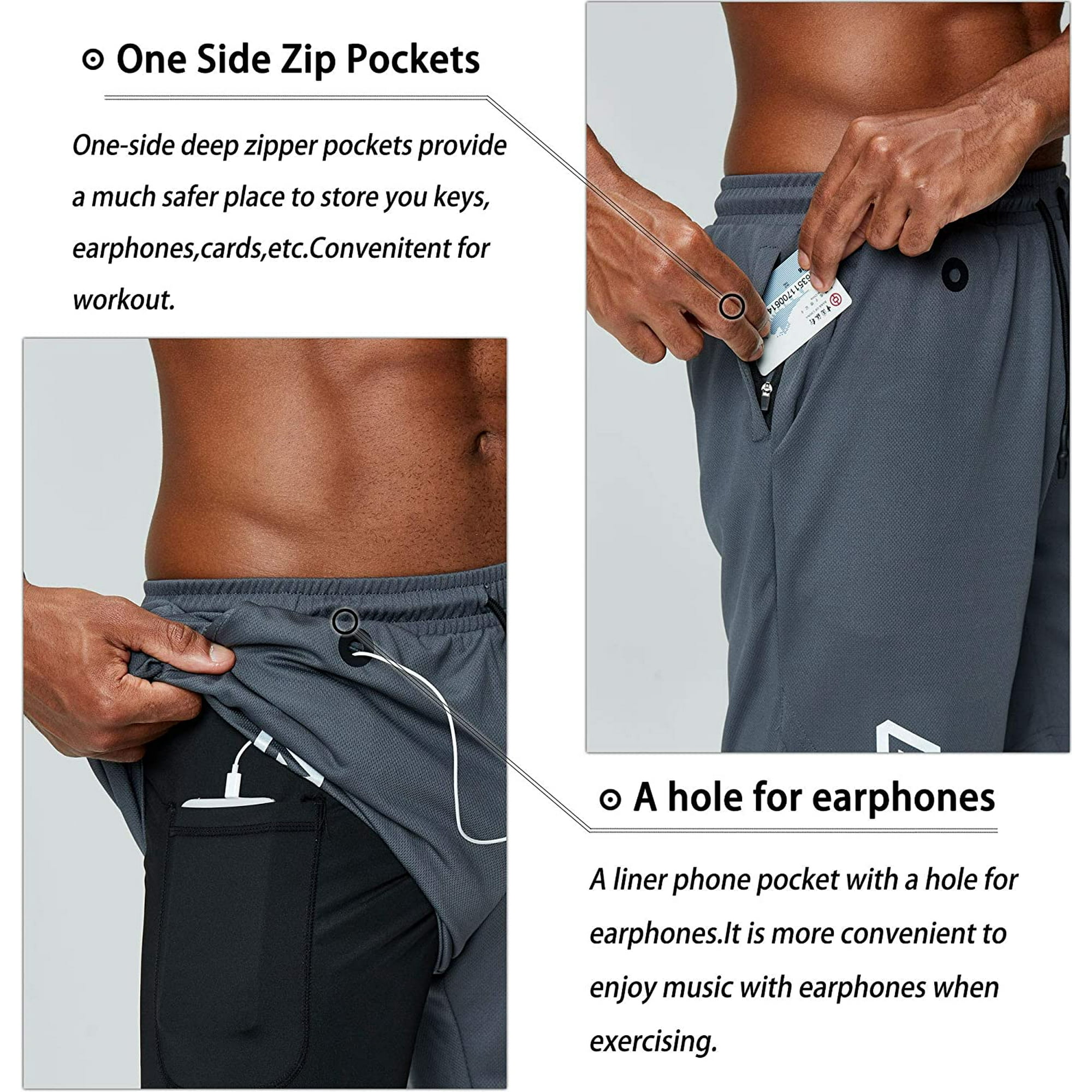 Gym shorts with phone pocket best sale