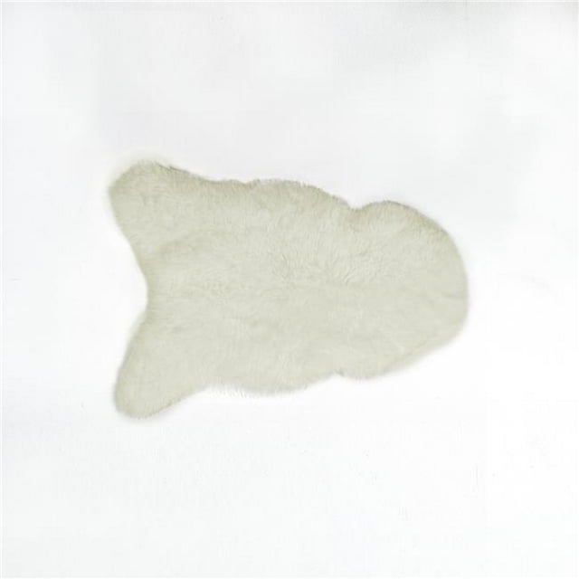Natural 676685026149 2 x 3 ft. Icelandic Sheepskin Single Short-Haired Rug - White