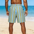 thumbnail image 7 of YgkuHd Men's Striped Casual Shorts Drawstring Elastic Waist Slant Pocket Loose Fit Summer Beach Vacation Shorts (S-XXL),Blue_S, 7 of 7