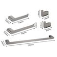 thumbnail image 2 of 5 Piece Bathroom Hardware Set with Towel Bar and Hooks, Wall Mounted Bathroom Accessories Kit for Bathroom, Black Finish Hardware Set, 2 of 8