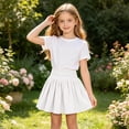 thumbnail image 7 of Jinhomg Girls' Tennis Skirt with Built-in Shorts Kids Pleated Athletic Skort Elastic Waist Ribbed Underneath for Girls 5-16 Years School Sports, 7 of 7