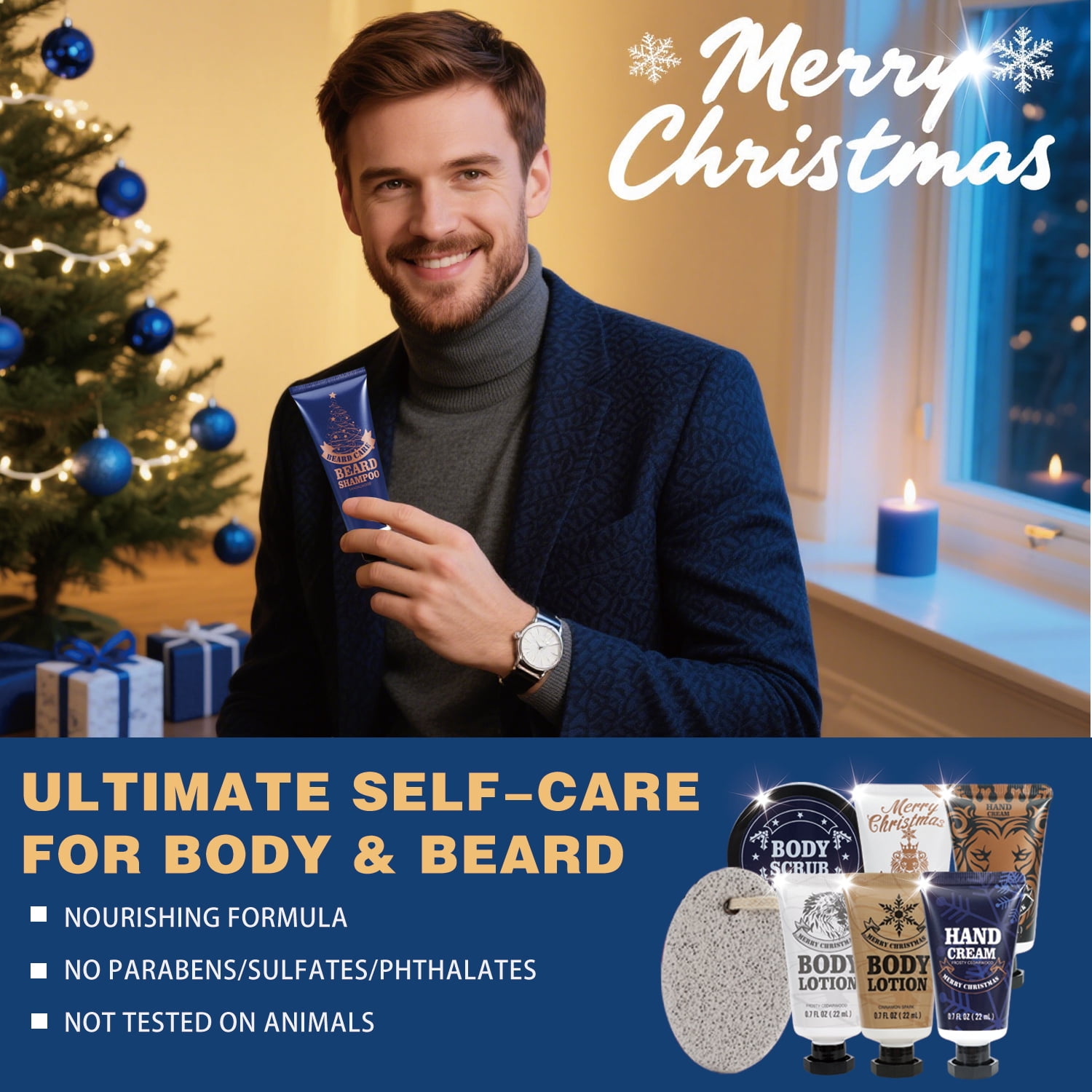 Advent Calendar 2025 Christmas Day Gift Sets for Men, 24 Pcs Surprise Xmas Beard Care Holiday Gift Idea