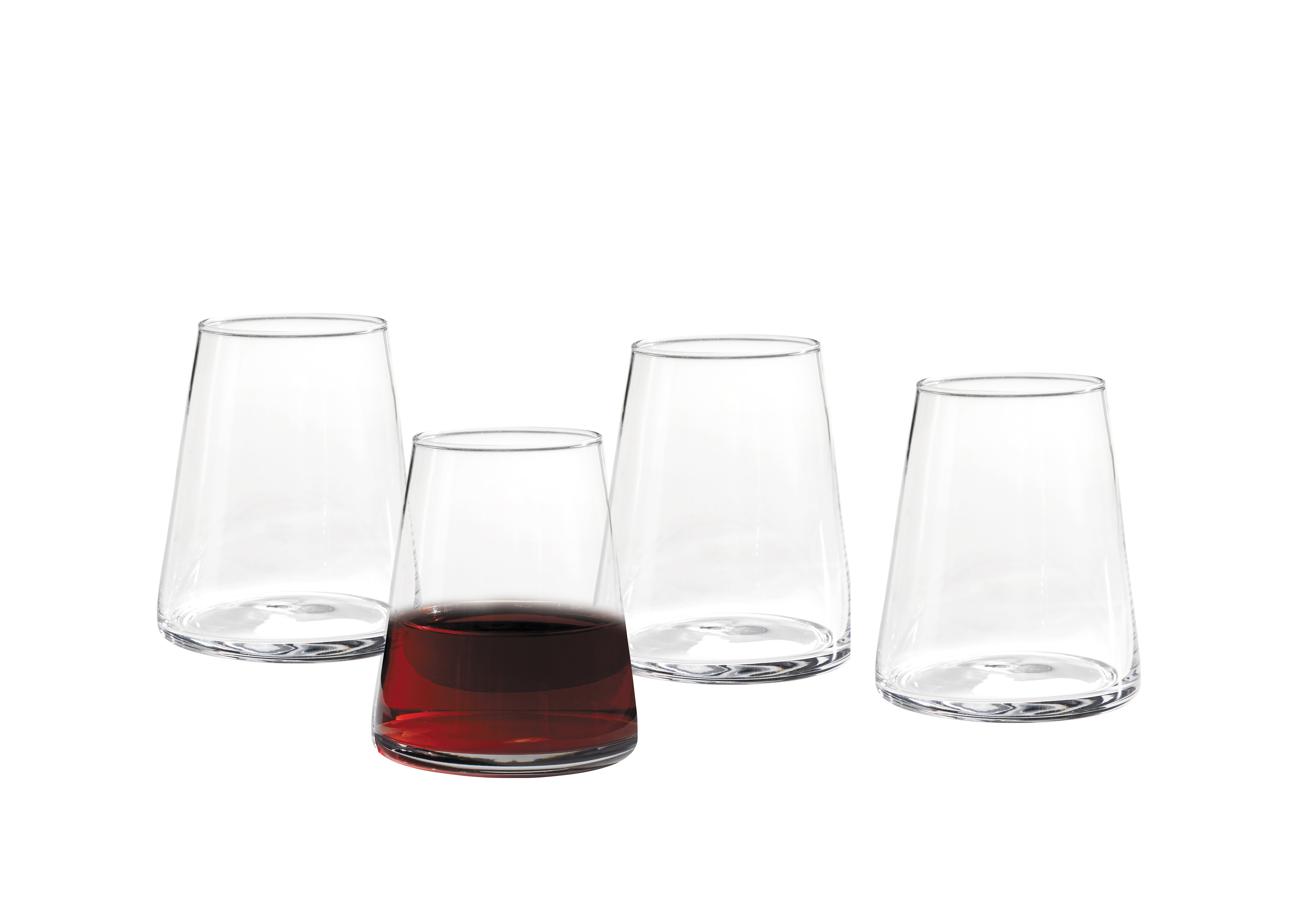 (2 pack) Better Homes & Gardens 17 oz Clear Flared Stemless Wine Glass (Set of 4)