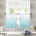 thumbnail image 2 of Morocco Blue Sheer Curtains 54 Inches Length 2 Panels Set, Window Sheer Curtains for Living Room/Bedroom, Geometric Abstract Ombre Lines Retro Light Filtering Rod Pocket Curtain 52'' x 54'' x 2, 2 of 7