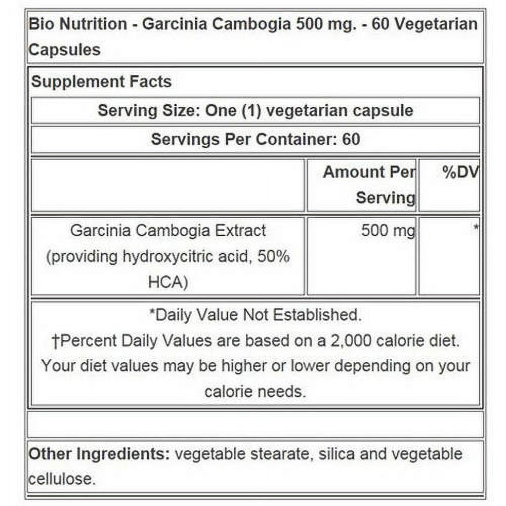 Bio Nutrition Garcinia Cambogia, 60 VC (Pack of 1)