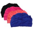 thumbnail image 1 of Gorro de baño antideslizante para niña, gorro de natación de pelo largo, cómodo, 4 Uds., 1 of 6