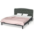 thumbnail image 3 of Topbuy Tufted Upholstered Full Size Headboard Adjustable Height Dark Grey, 3 of 6