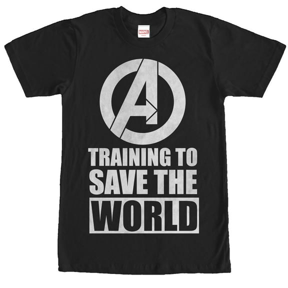 Men's Marvel Avengers Training to Save World  Graphic Tee Black Large