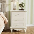 thumbnail image 6 of Tribesigns 3-Drawer Nightstand, White Bed Side Table for Bedroom, Tall Nightstands with Drawer, Large Side End Table with Storage for Living Room, 6 of 7