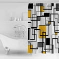 thumbnail image 4 of 60x72 Inch Shower Curtains for Bathroom Yellow Geometric Fabric Bath Curtain Decor Modern Minimalist Black Abstract Art Waterproof Restroom Curtains Shower Set Accessories with 12 Hooks 60 Inch, 4 of 6
